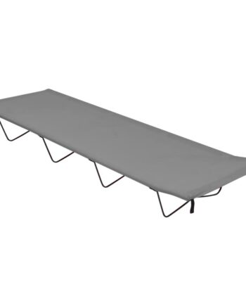 Campingseng 180x60x19 Cm Oxfordstof Og Stål Grå