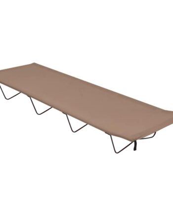 Campingseng 180x60x19 Cm Oxfordstof Og Stål Gråbrun