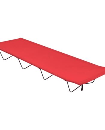 Campingseng 180x60x19 Cm Oxfordstof Og Stål Rød