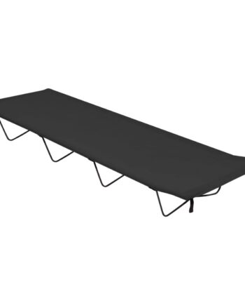 Campingseng 180x60x19 Cm Oxfordstof Og Stål Sort