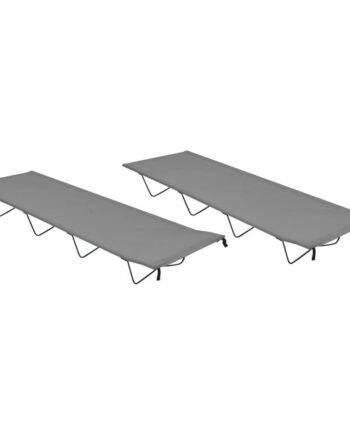 Campingsenge   Stk  180x60x19 Cm Oxfordstof Og Stål Grå