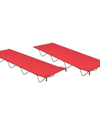 Campingsenge   Stk  180x60x19 Cm Oxfordstof Og Stål Rød