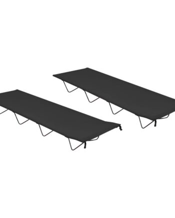 Campingsenge   Stk 180x60x19 Cm Oxfordstof Og Stål Sort