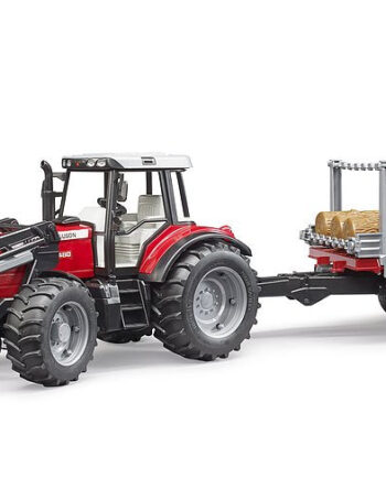 Bruder Massey Ferguson 7480 Med Frontlæsser Og Tømmeranhænger