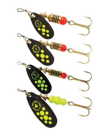 Mepps Black Fury Black Chartreuse Dots Str       5g