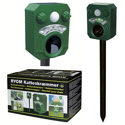 Ryom Ultralyd Katteskræmmer Solar Alarm Og Blitz