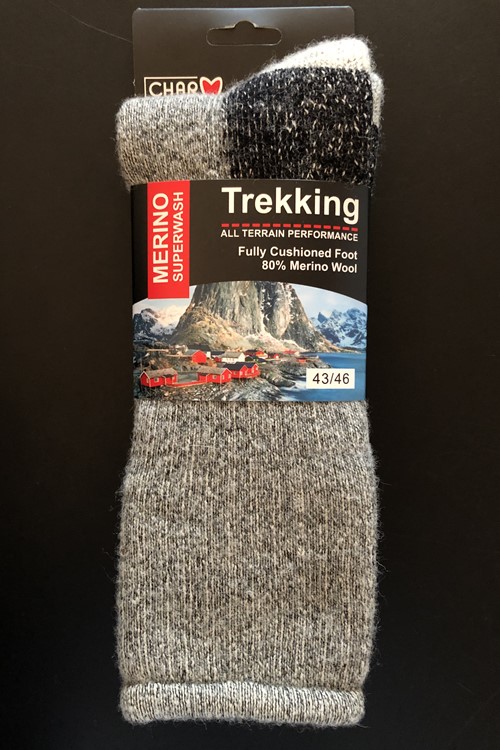 Charm Rag Merino Trekking Sokker Sort  39-42