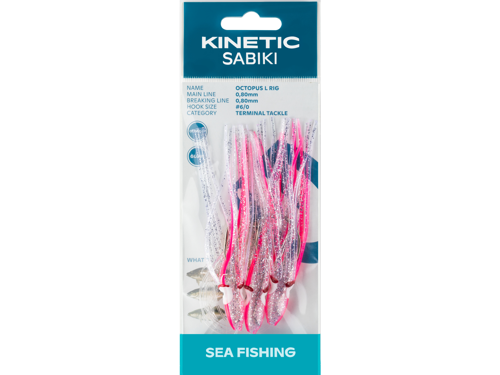 Kinetic Sabiki Octopus Torskeforfang Pink Glow