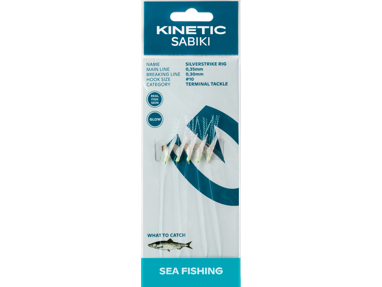 Kinetic Sabiki Silverstrike Sildeforfang 10 Fishskin Flash