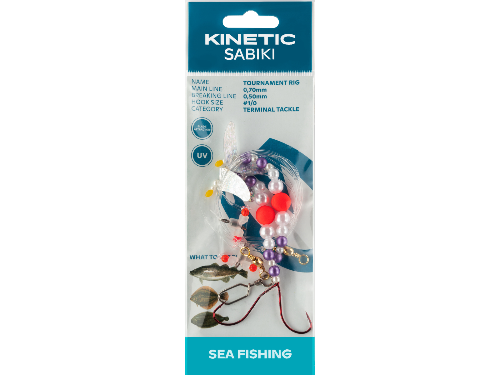 Kinetic Sabiki Tournament Fladfiskforfang Orange Pearl Silver