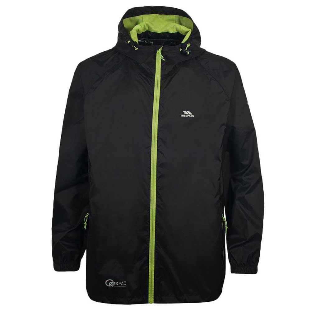 Trespass Qikpac Regnjakke Black Green