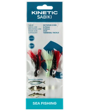 Kinetic Sabiki Octopus   Glow Red Black Torskeforfang