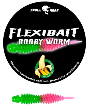 Skull Gear Flexibait Booby Worm Banana Green Pink Gummidyr