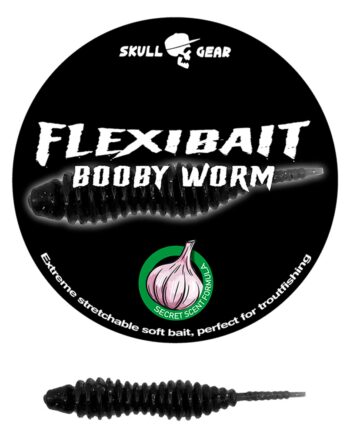 Skull Gear Flexibait Booby Worm Garlic Black Flexibait