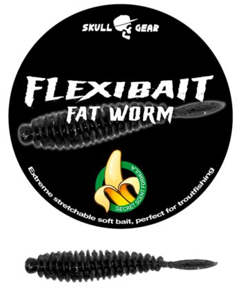 Skull Gear Flexibait Fat Worm Banana Black Gummidyr