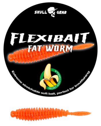 Skull Gear Flexibait Fat Worm Banana Orange Gummidyr