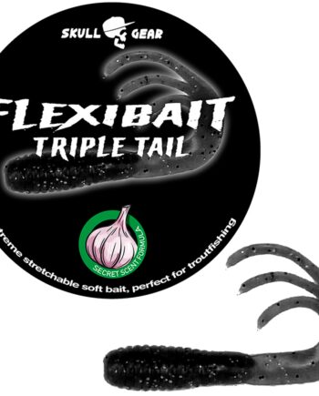Skull Gear Flexibait Triple Tail Garlic Black Gummidyr