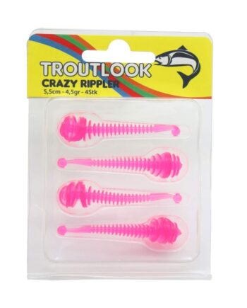 Troutlook Crazy Rippler Pink Gummidyr