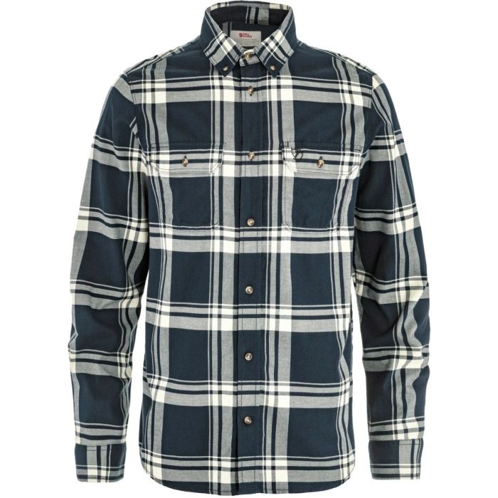 Fjällräven   Vik Lite Flannel Skjorte Dark Navy-chalk White