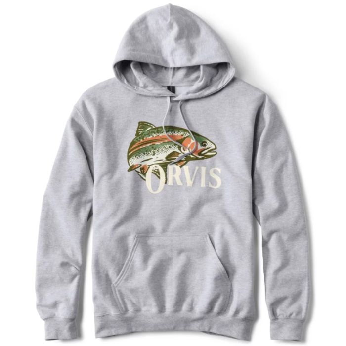 Orvis Rainbow Trout Hoodie Light Grey Heather