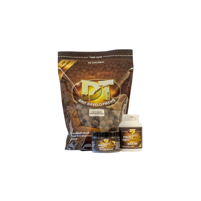 Dt Bait Fish And Blood Fresh Orange Boilies 1kg