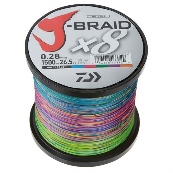 Påspoling Fletline Daiwa  -braid X8 Multi Color
