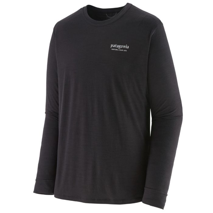 Patagonia Cap Cool Merino Blend Graphic Shirt Ls Heritage Header:black