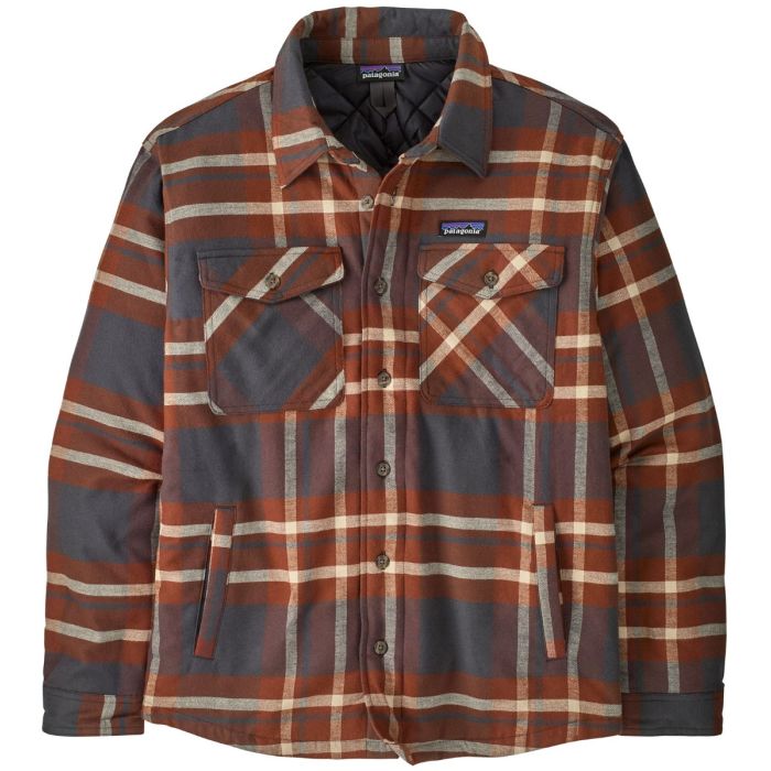 Patagonia Lw Insulated Fjord Flannel Skjorte Ashore:ink Black