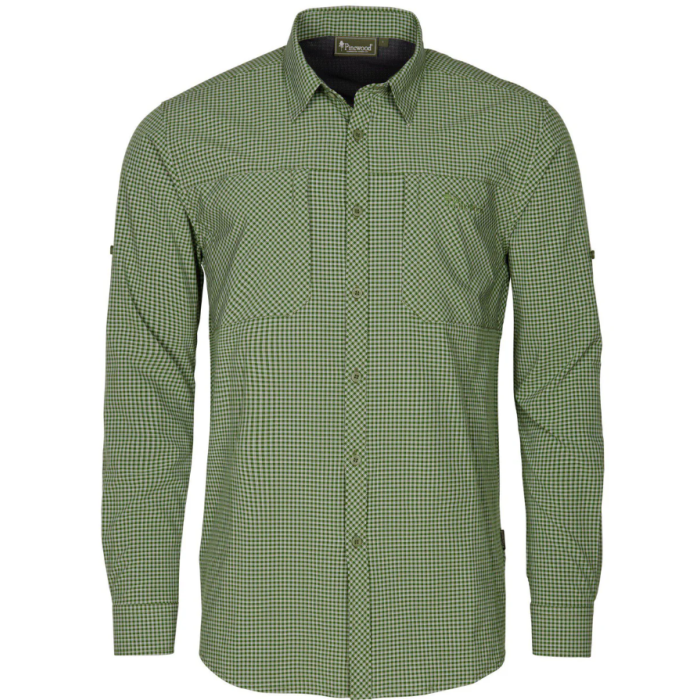Pinewood Insectsafe Skjorte Ls Pine Green Offwhite