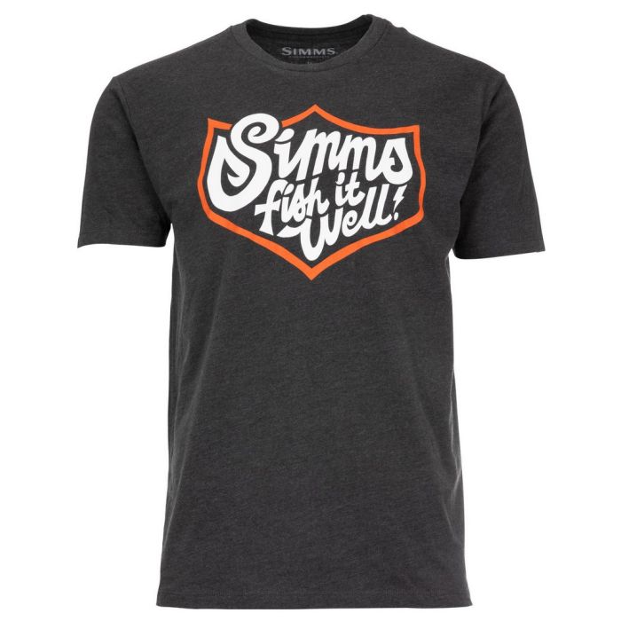 Simms Fish It Well Badge  -shirt Charcoal Heather