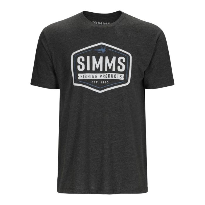 Simms Fly Patch  -shirt Charcoal Heather