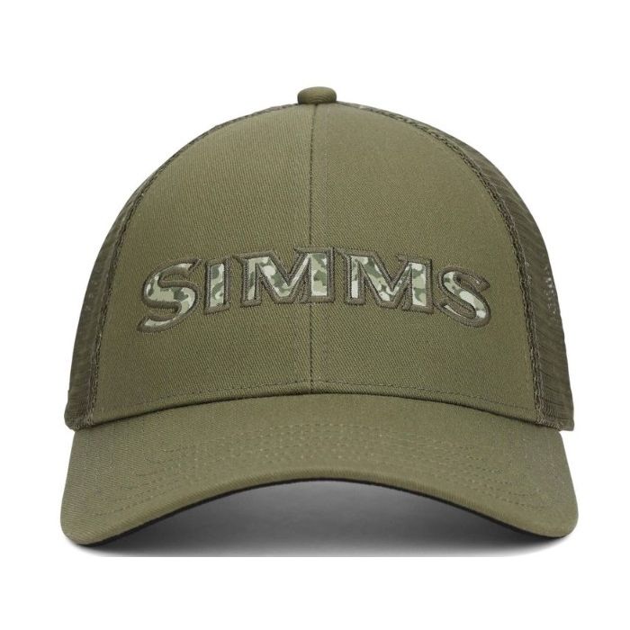Simms Single Haul Trucker Cap Back Eddy Camo Fill Loden